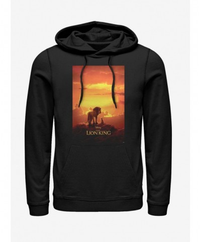 Seasonal Sale Disney The Lion King 2019 Pride Rock Poster Hoodie $11.49 Hoodies