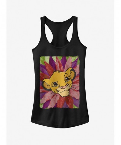 Cheap Sale Disney Lion King Simba Leaf Mane Girls Tank Top $8.17 Tops