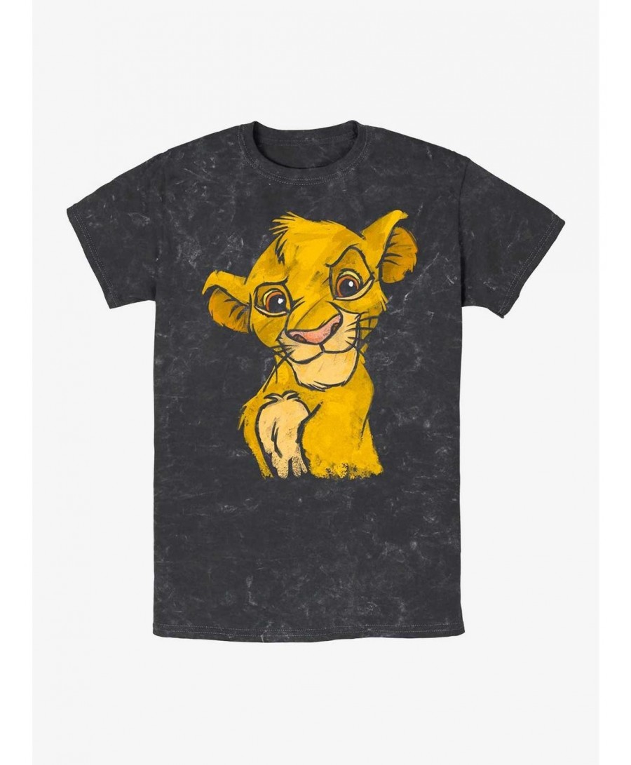 Cheap Sale Disney The Lion King Simba Crown Prince Mineral Wash T-Shirt $7.87 T-Shirts