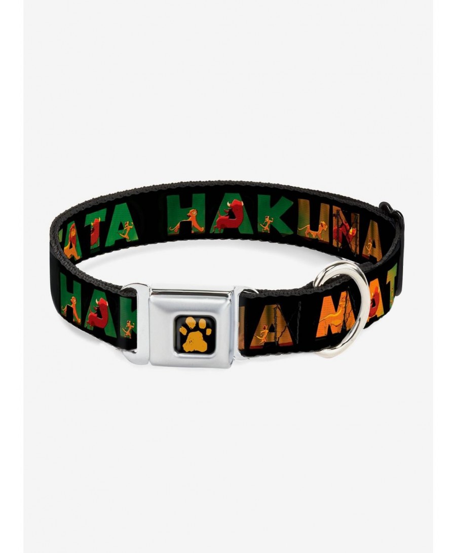 Unique Disney The Lion King Hakuna Matata Scenes Seatbelt Buckle Dog Collar $11.21 Pet Collars