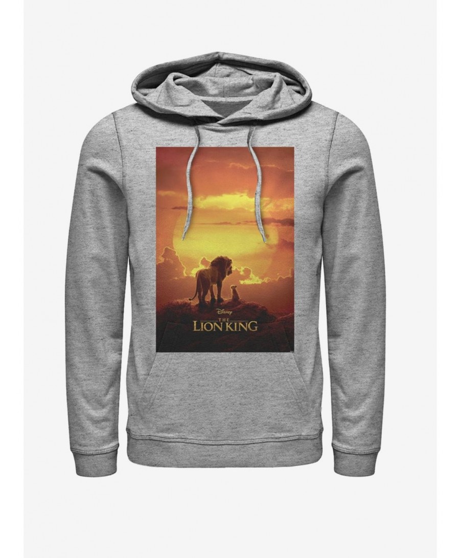 Big Sale Disney The Lion King 2019 Pride Rock Poster Heathered Hoodie $12.21 Hoodies