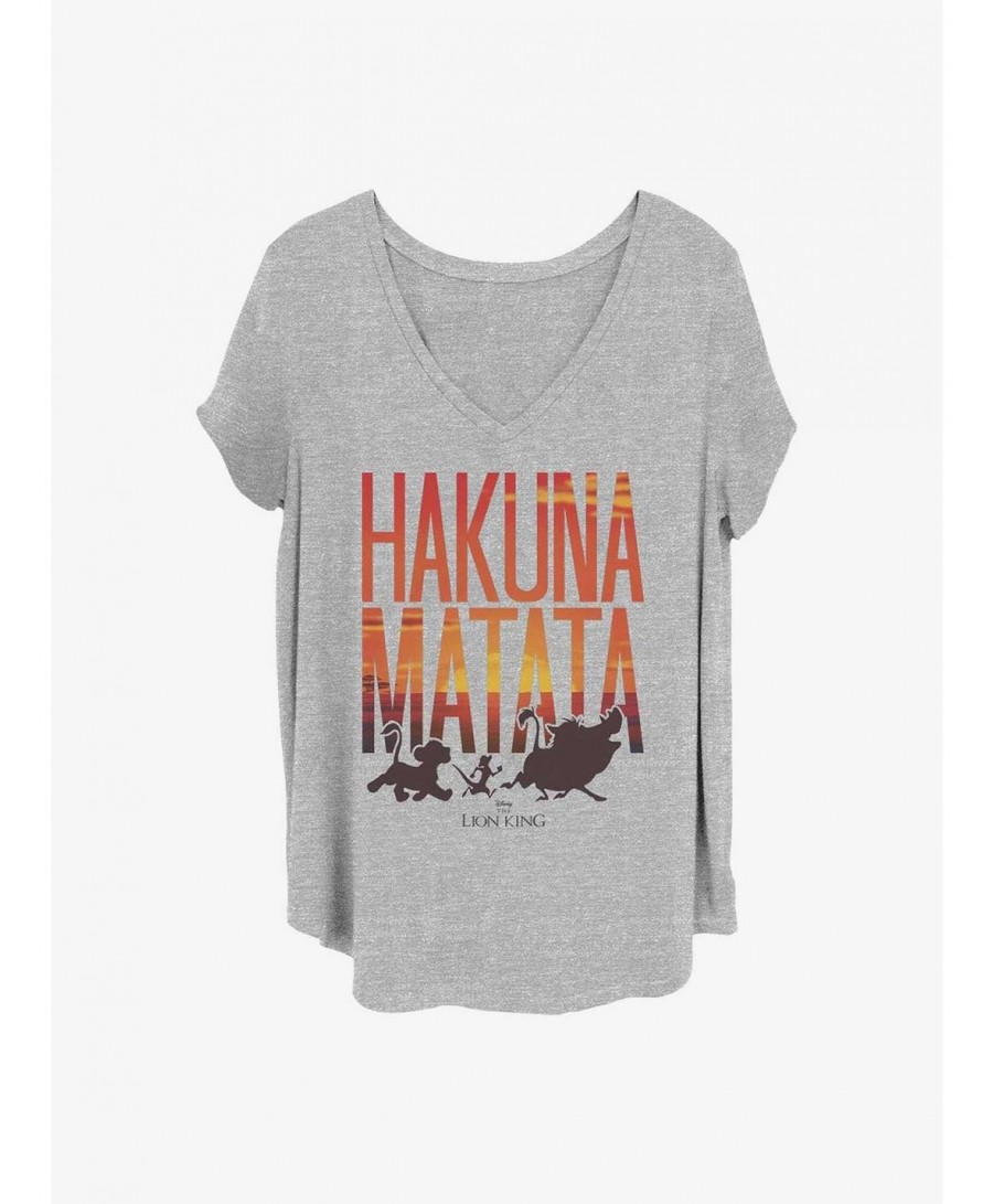 Limited Time Special Disney The Lion King Sunset Matata Girls T-Shirt Plus Size $8.55 T-Shirts