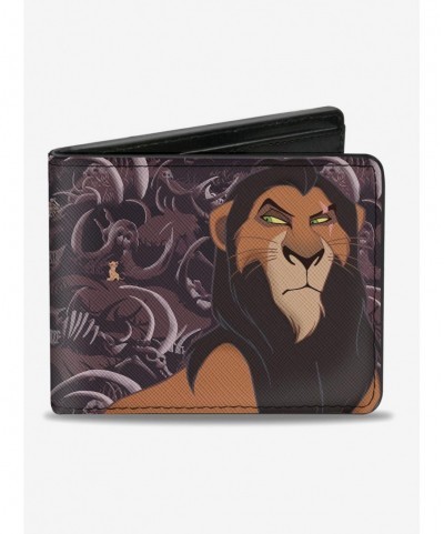 Discount Sale Disney The Lion King Scar Elephant Graveyard Bifold Wallet $9.20 Wallets