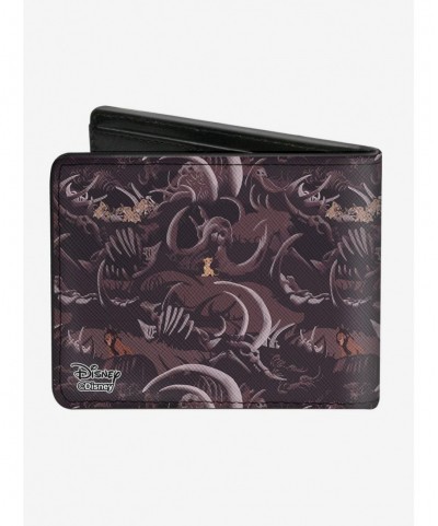 Discount Sale Disney The Lion King Scar Elephant Graveyard Bifold Wallet $9.20 Wallets