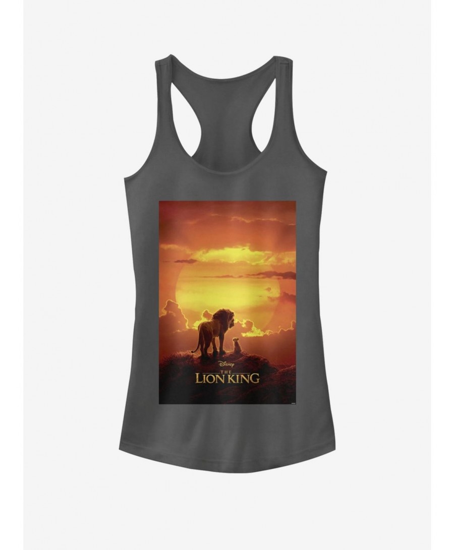 Exclusive Disney The Lion King 2019 Pride Rock Poster Girls Charcoal Grey Tank Top $8.17 Tops