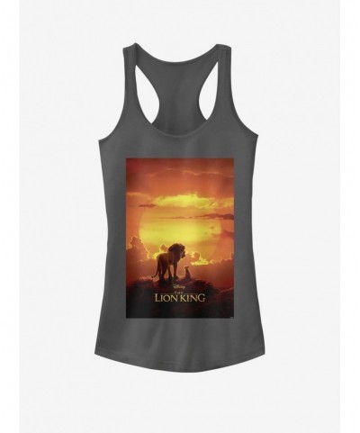 Exclusive Disney The Lion King 2019 Pride Rock Poster Girls Charcoal Grey Tank Top $8.17 Tops