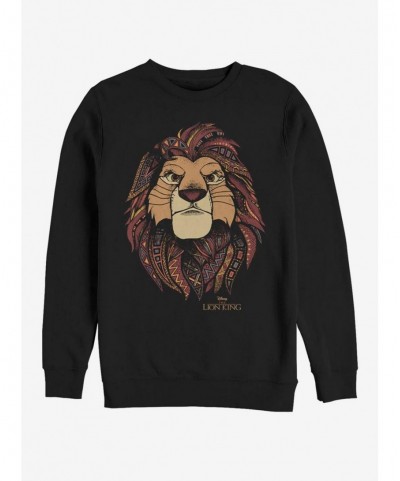 Hot Sale Disney The Lion King Ornate Crew Sweatshirt $9.45 Sweatshirts