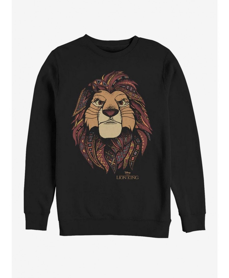 Hot Sale Disney The Lion King Ornate Crew Sweatshirt $9.45 Sweatshirts