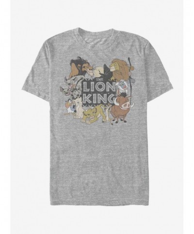 Sale Item Disney The Lion King Distressed Lion Group T-Shirt $9.18 T-Shirts