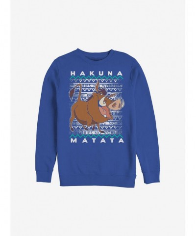 Wholesale Disney The Lion King Hakuna Pumba Ugly Christmas Sweater Sweatshirt $14.76 Sweatshirts