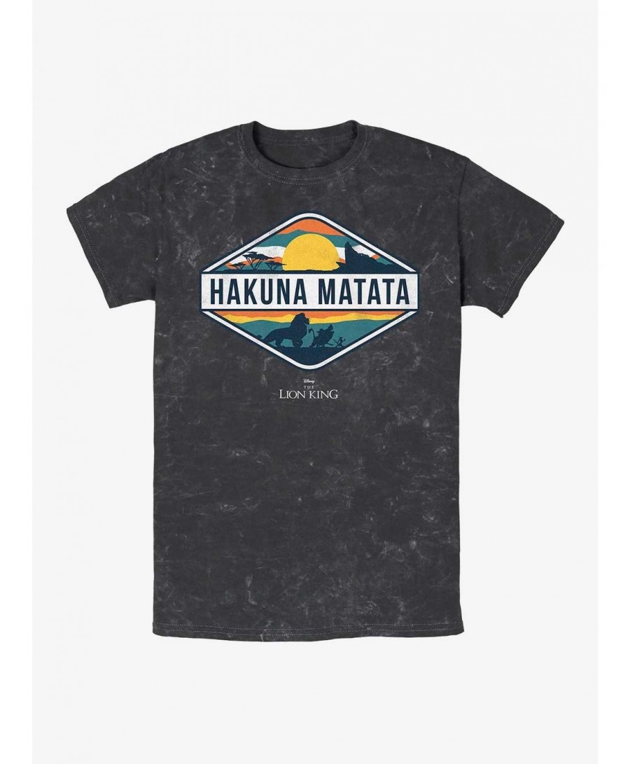 Cheap Sale Disney The Lion King Hakuna Matata Emblem Mineral Wash T-Shirt $8.50 T-Shirts