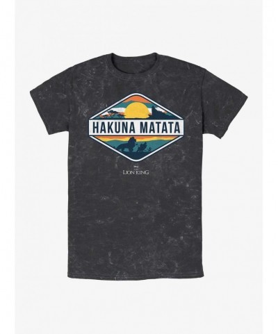 Cheap Sale Disney The Lion King Hakuna Matata Emblem Mineral Wash T-Shirt $8.50 T-Shirts