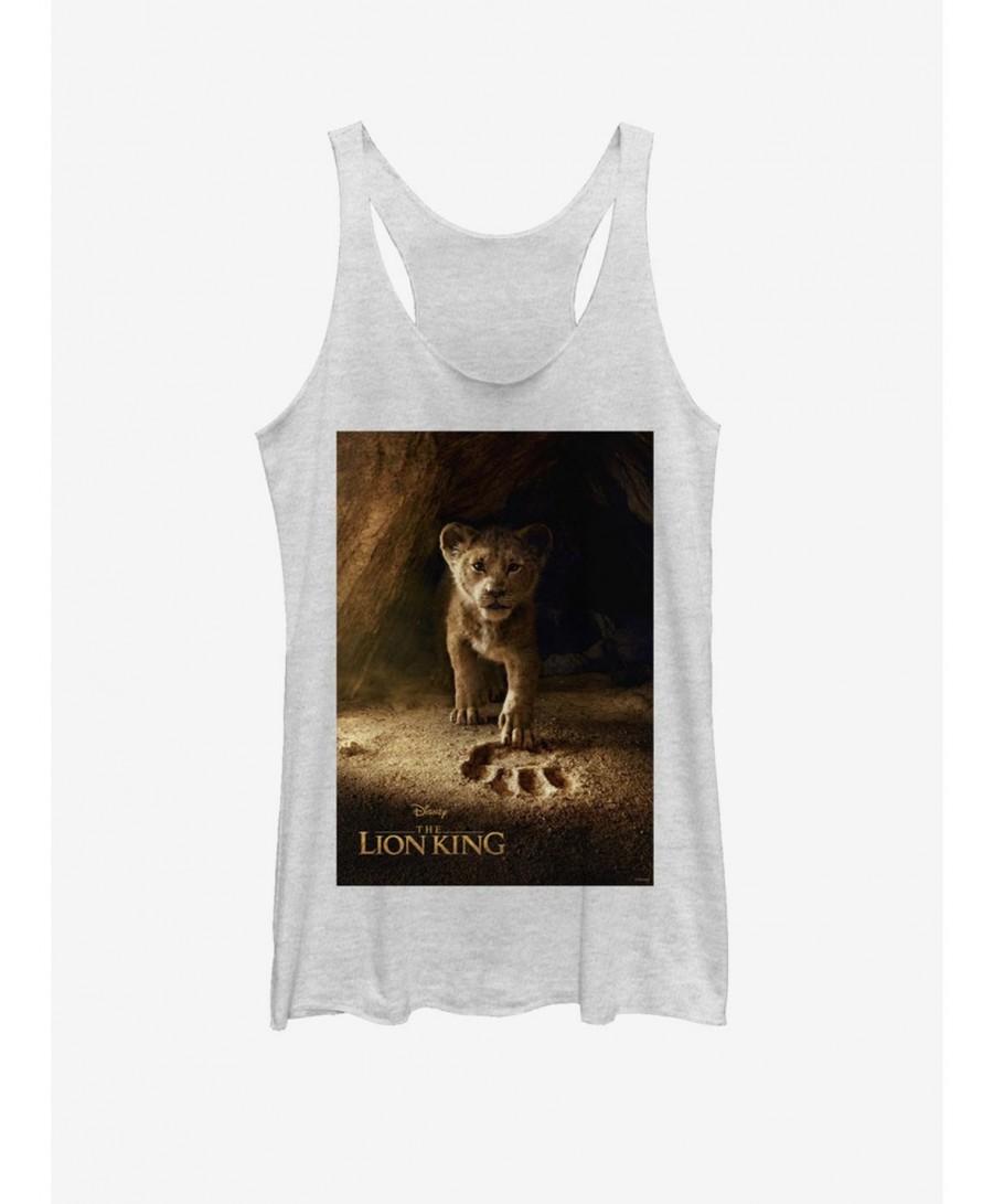 Festival Price Disney The Lion King 2019 Simba Poster Girls White Heathered Tank Top $8.70 Tops