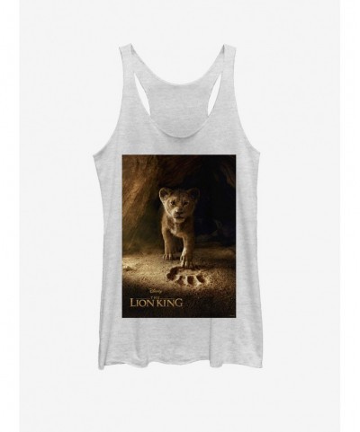 Festival Price Disney The Lion King 2019 Simba Poster Girls White Heathered Tank Top $8.70 Tops