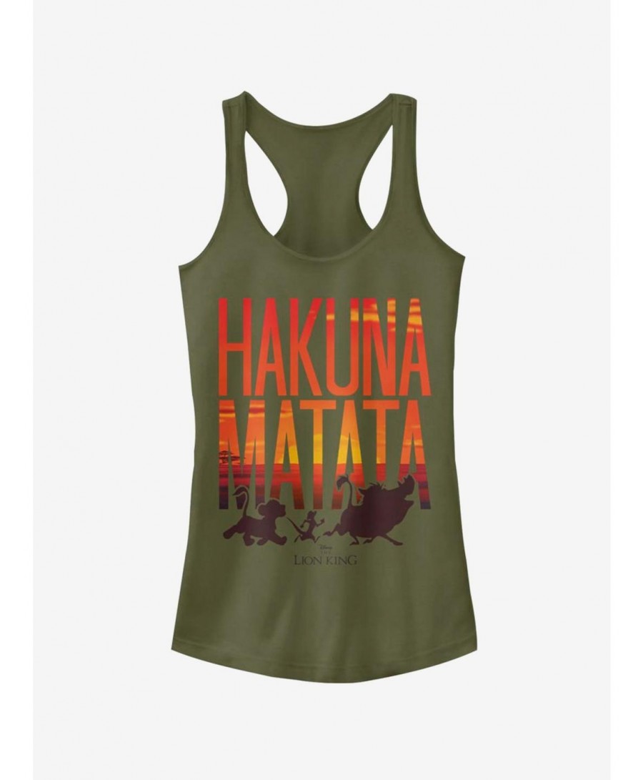 Pre-sale Discount Disney The Lion King Sunset Matata Girls Tank $7.97 Tanks