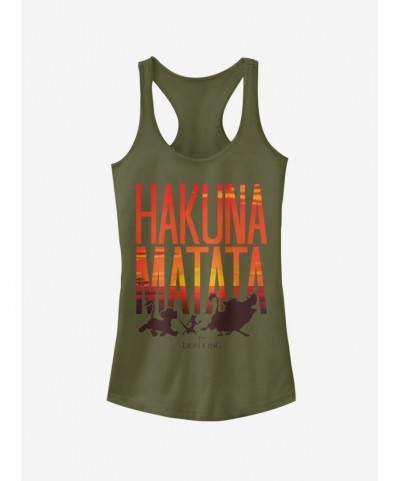 Pre-sale Discount Disney The Lion King Sunset Matata Girls Tank $7.97 Tanks