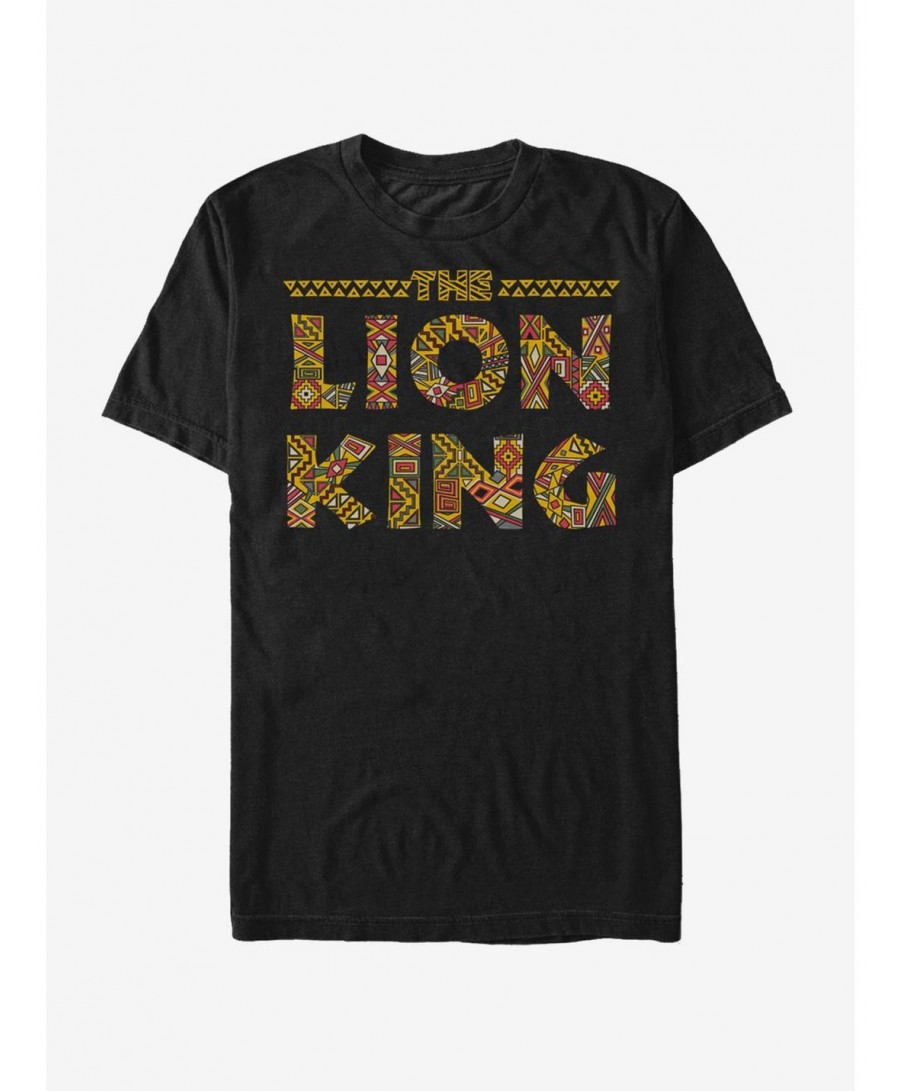 Exclusive Price Lion King Tribal Print Logo T-Shirt $7.65 T-Shirts