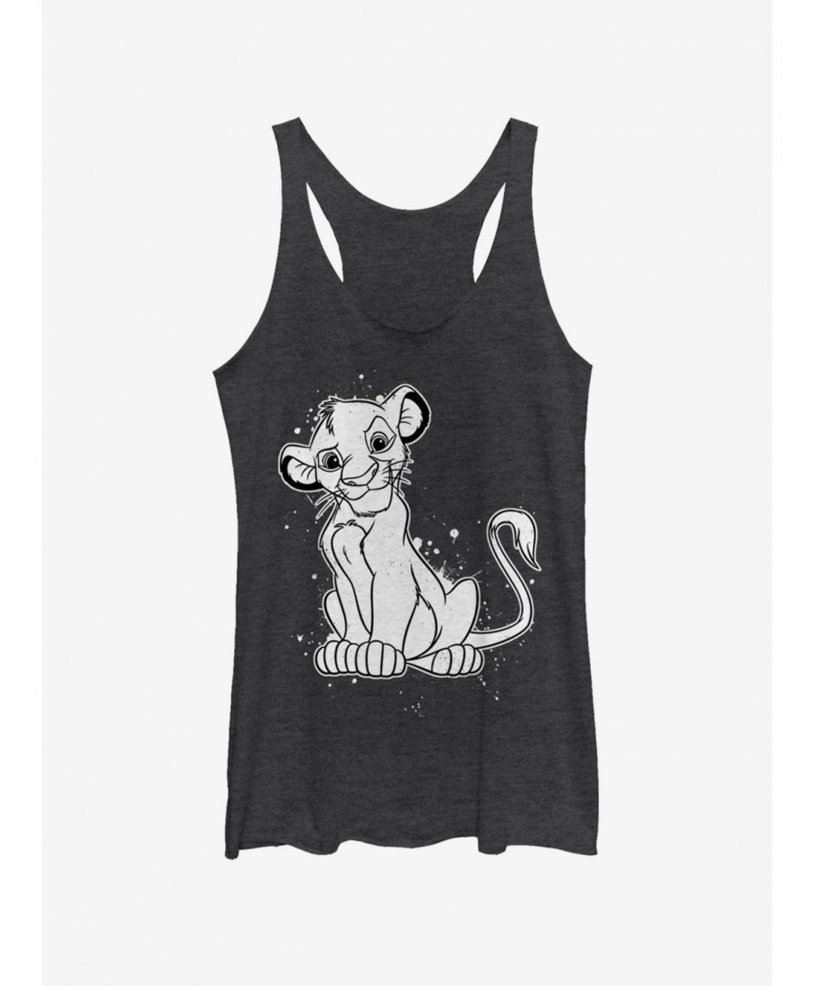 Limited-time Offer Disney The Lion King Simba Splatter Girls Tank $9.95 Tanks