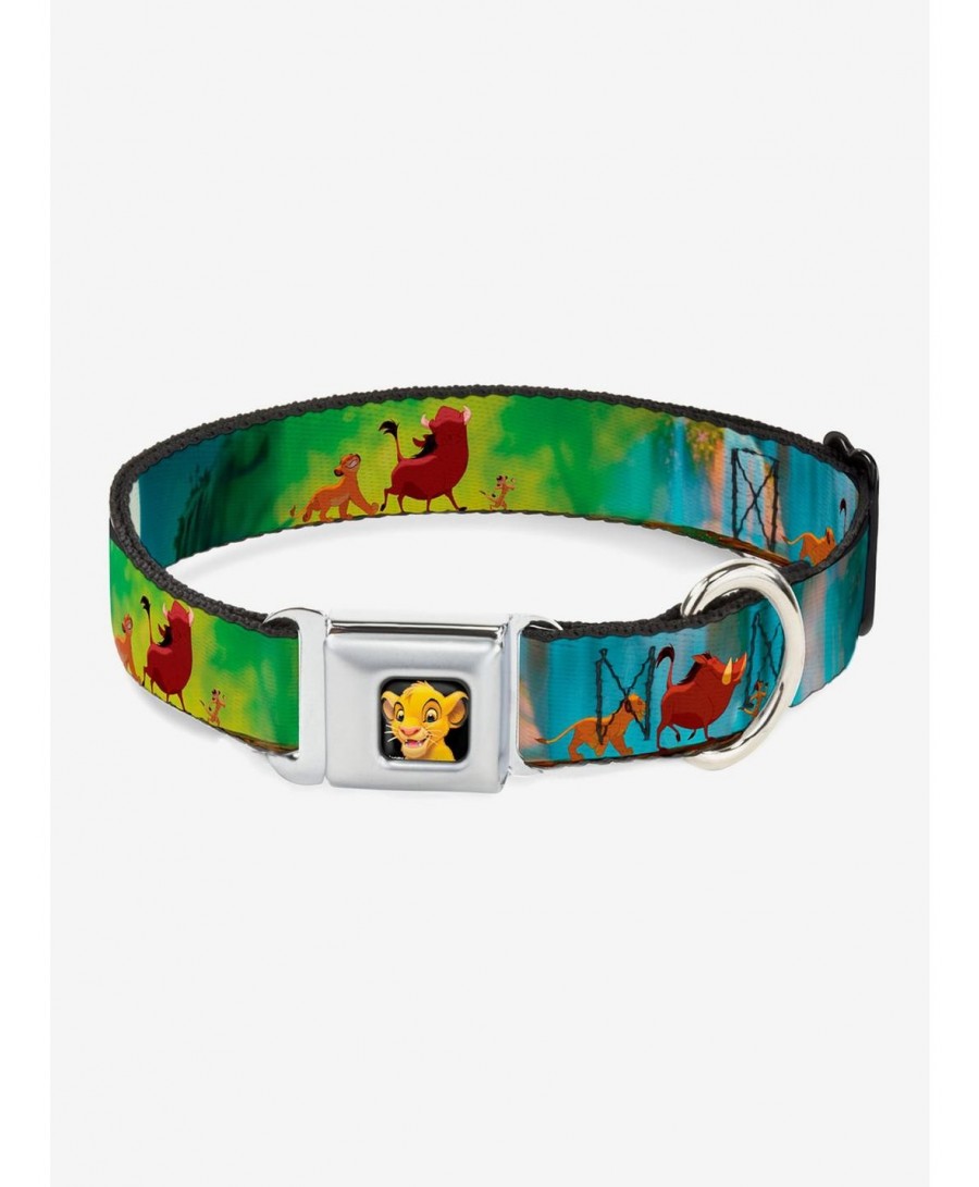 Pre-sale Disney The Lion King Simba Pumba Timon Growing Up Seatbelt Buckle Dog Collar $9.71 Pet Collars