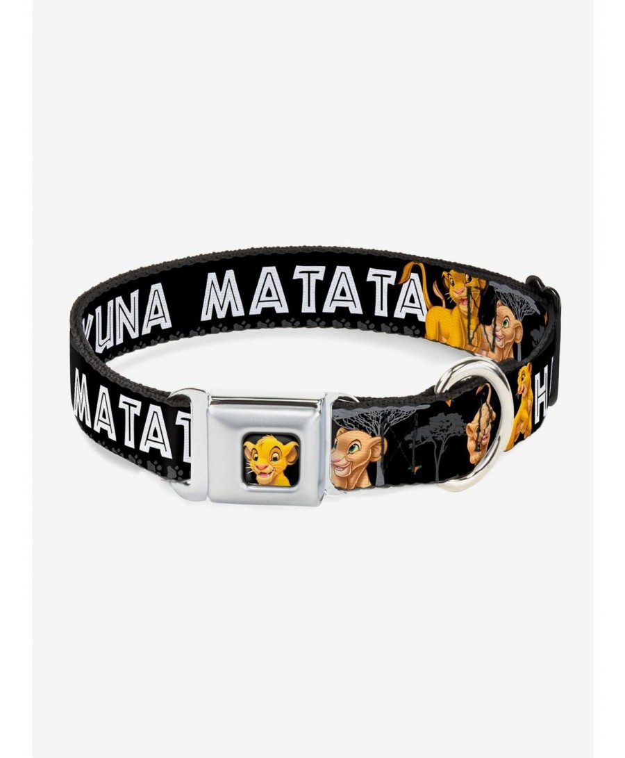 Hot Selling Disney The Lion King Simba Nala Hakuna Matata Seatbelt Buckle Dog Collar $11.70 Pet Collars