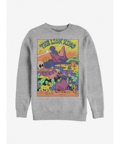 Sale Item Disney The Lion King Lion Poster Crew Sweatshirt $12.99 Sweatshirts