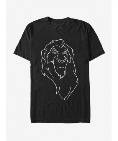 Discount Sale Lion King Scar Sketch T-Shirt $8.22 T-Shirts