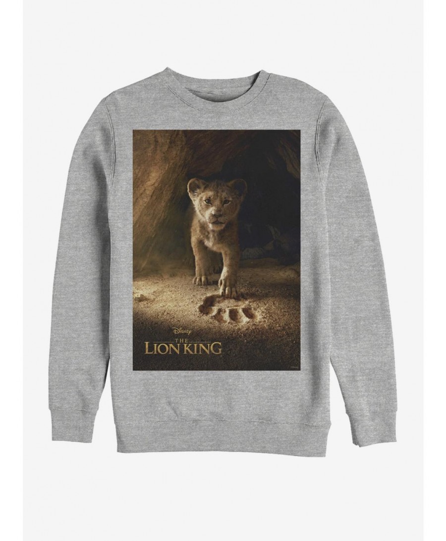 Cheap Sale Disney The Lion King 2019 Simba Poster Heathered Sweatshirt $13.28 Sweatshirts