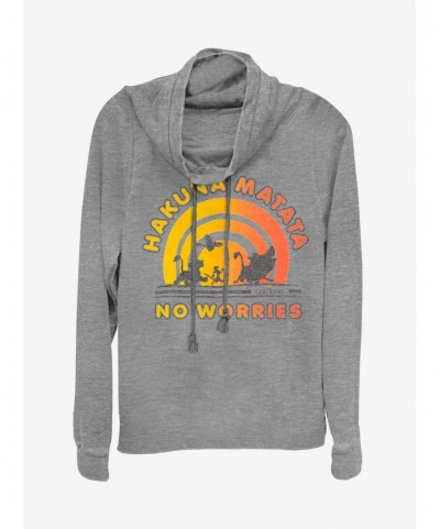 Fashion Disney The Lion King No Worries Cowlneck Long-Sleeve Girls Top $11.85 Tops