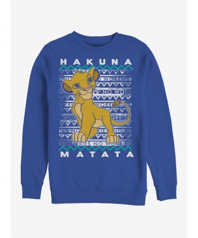 Hot Sale Disney The Lion King Hakuna Simba Crew Sweatshirt $10.33 Sweatshirts