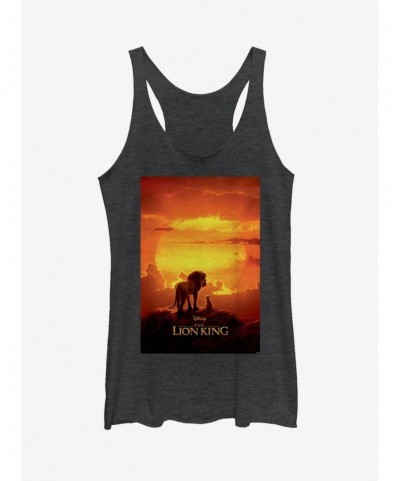 Limited Time Special Disney The Lion King 2019 Pride Rock Poster Heathered Girls Tank Top $10.15 Tops