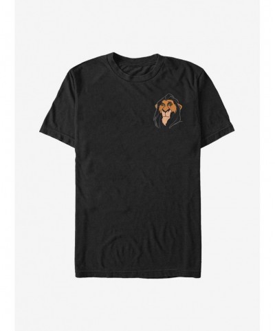 Cheap Sale Disney The Lion King Scar Badge T-Shirt $7.27 T-Shirts