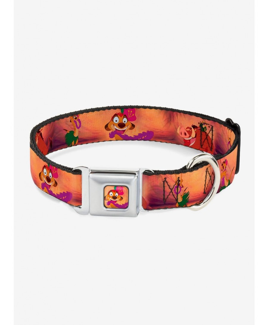 Special Disney The Lion King Timon Pumba The Hula Song Poses Seatbelt Buckle Dog Collar $10.96 Pet Collars