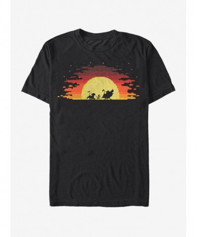 Flash Sale Disney The Lion King Pixel Simba Sunset T-Shirt $8.80 T-Shirts