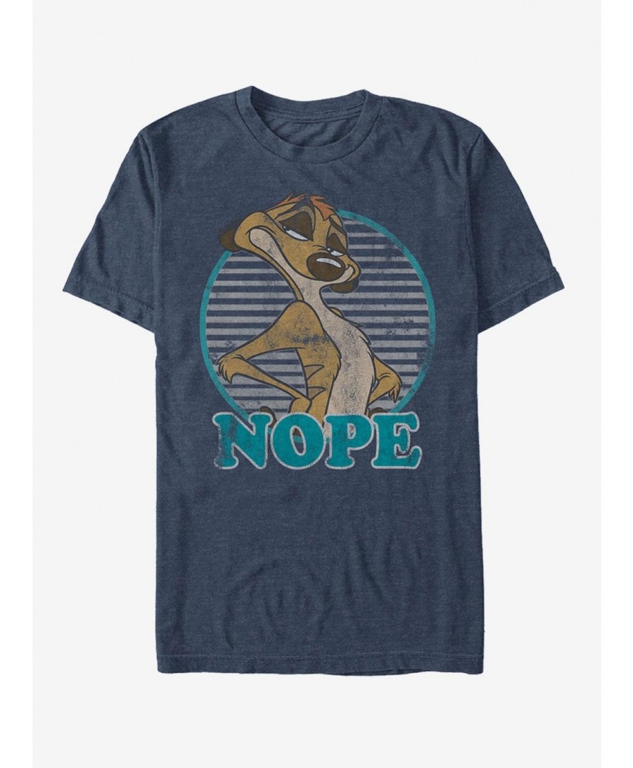 Discount Sale Disney Lion King Retro Nope Timon T-Shirt $9.18 T-Shirts