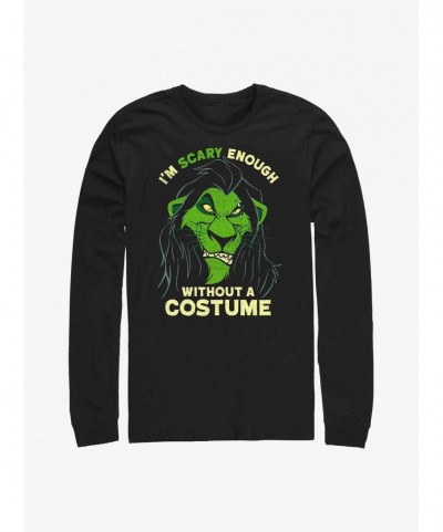 Pre-sale Disney The Lion King Scary Enough Scar Long-Sleeve T-Shirt $7.90 T-Shirts