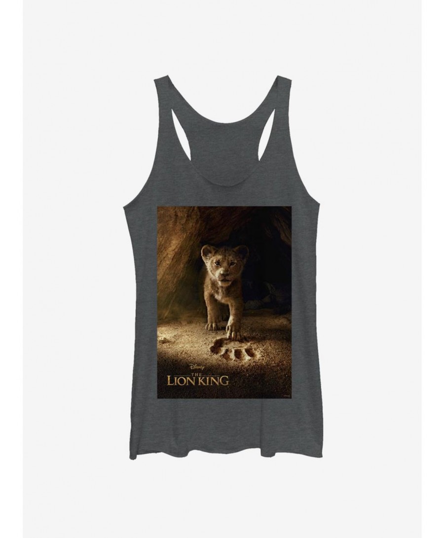 Flash Sale Disney The Lion King 2019 Simba Poster Girls Tank $6.42 Tanks