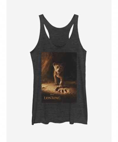 Huge Discount Disney The Lion King 2019 Simba Poster Heathered Girls Tank Top $8.91 Tops