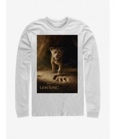 Pre-sale Disney The Lion King 2019 Simba Poster White Long-Sleeve T-Shirt $8.42 T-Shirts