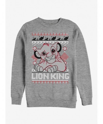 Fashion Disney Lion King Simba Ugly Christmas Sweater Print Sweatshirt $12.40 Sweatshirts