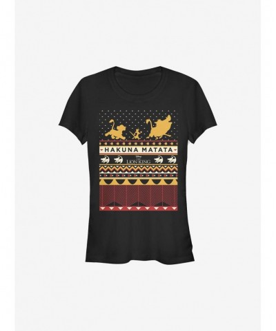 Crazy Deals Disney The Lion King Hakuna My Knits Ugly Christmas Sweater Girls T-Shirt $7.37 T-Shirts