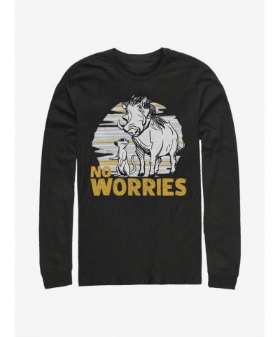 Cheap Sale Disney The Lion King 2019 No Worries Club Long-Sleeve T-Shirt $12.63 T-Shirts