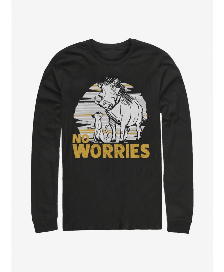 Cheap Sale Disney The Lion King 2019 No Worries Club Long-Sleeve T-Shirt $12.63 T-Shirts