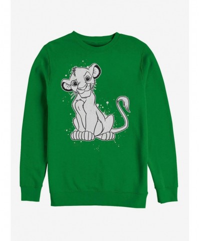 Flash Deal Disney Lion King Simba Smirk Paint Splatter Print Sweatshirt $11.51 Sweatshirts