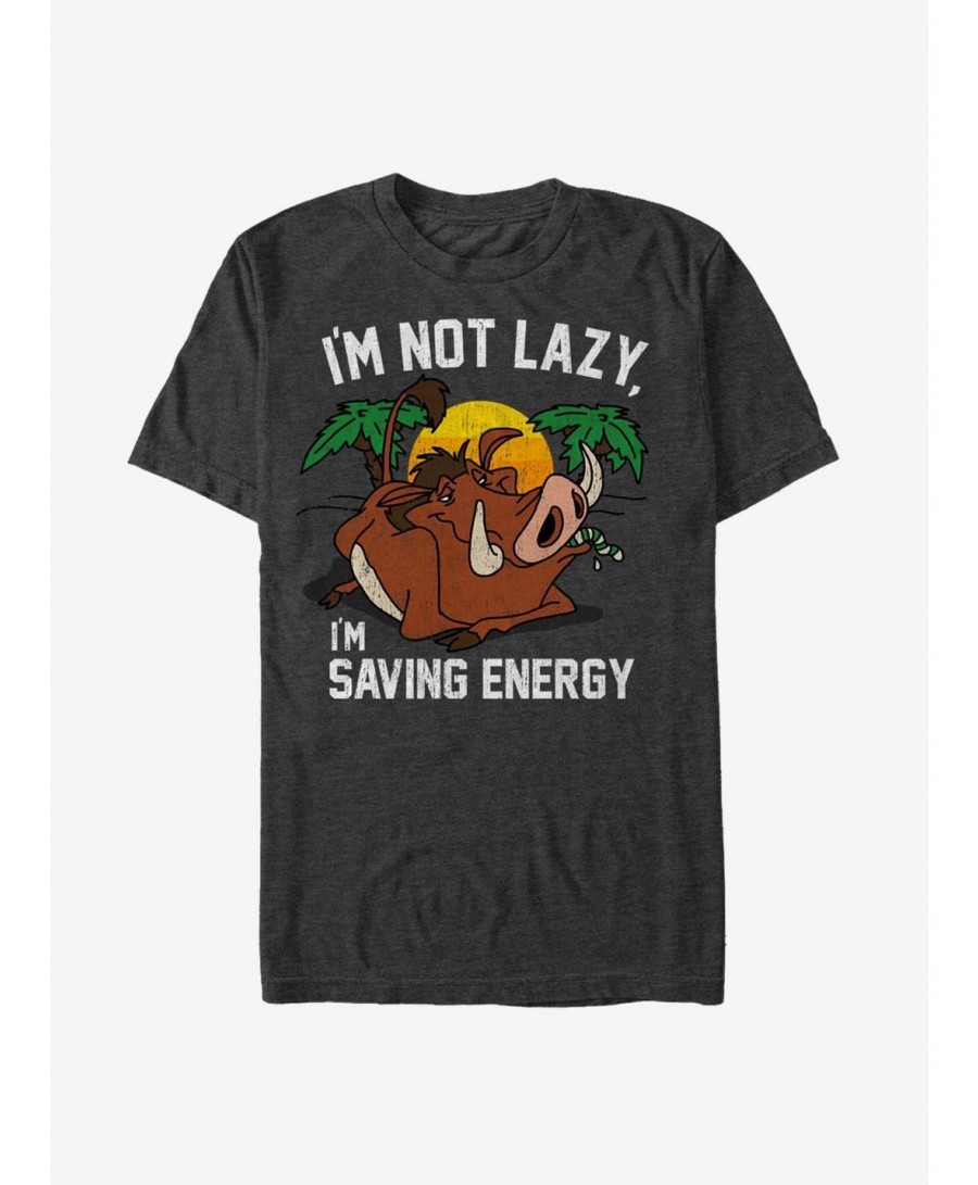 Special Disney The Lion King Pumbaa I'm Not Lazy I'm Saving Energy T-Shirt $7.65 T-Shirts