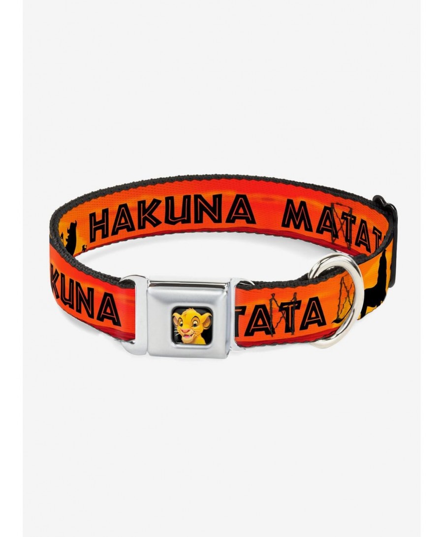 Sale Item Disney The Lion King Hakuna Matata Sunset Seatbelt Buckle Dog Collar $10.21 Pet Collars