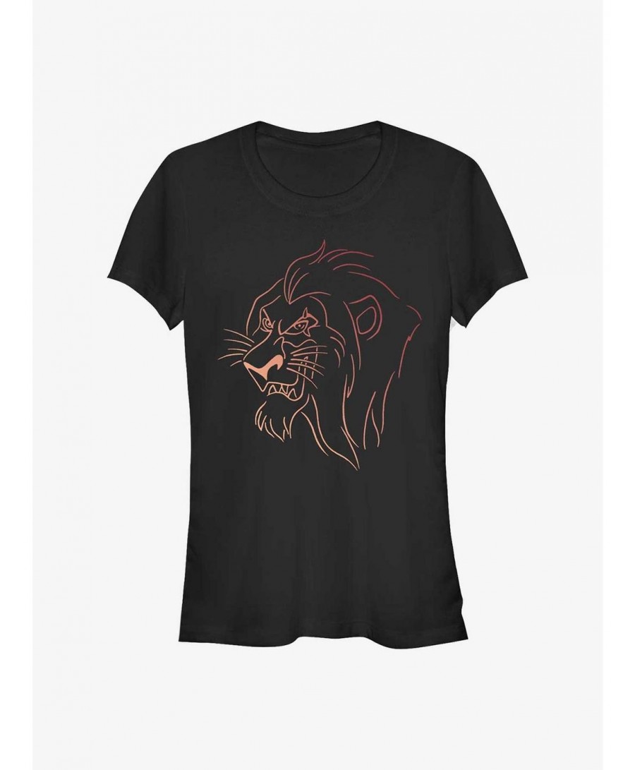 Pre-sale Discount Disney The Lion King Scar Line Girls T-Shirt $7.57 T-Shirts