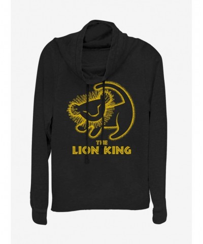 Cheap Sale Disney The Lion King Stamp Cowl Neck Long-Sleeve Girls Top $11.49 Tops