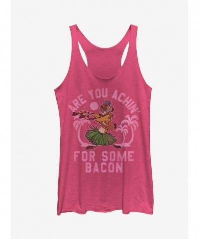 Discount Lion King Timon Achin' for Bacon Girls Tanks $6.42 Tanks