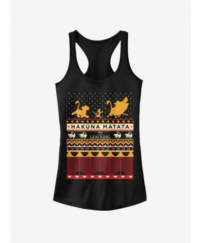 Exclusive Disney Lion King Hakuna Matata Ugly Christmas Girls Tank $5.98 Tanks