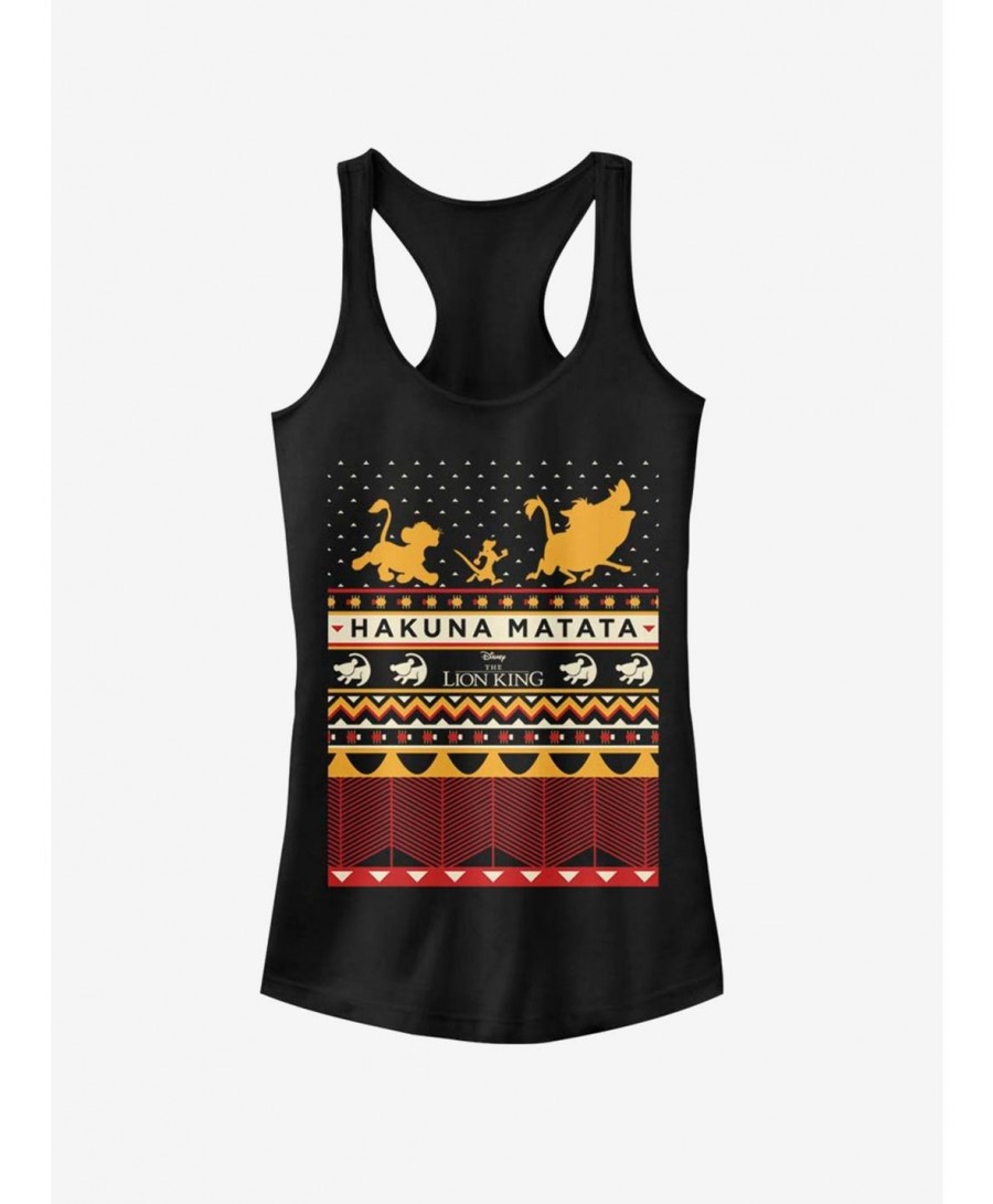 Exclusive Disney Lion King Hakuna Matata Ugly Christmas Girls Tank $5.98 Tanks